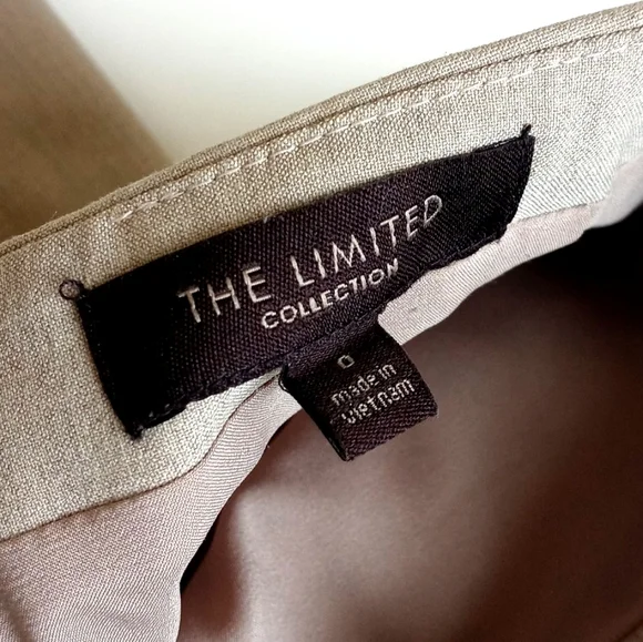 Limited Women's Sand Beige Neutral Tailored Lined Straight Pencil Skirt 0 - Picture 2 of 15